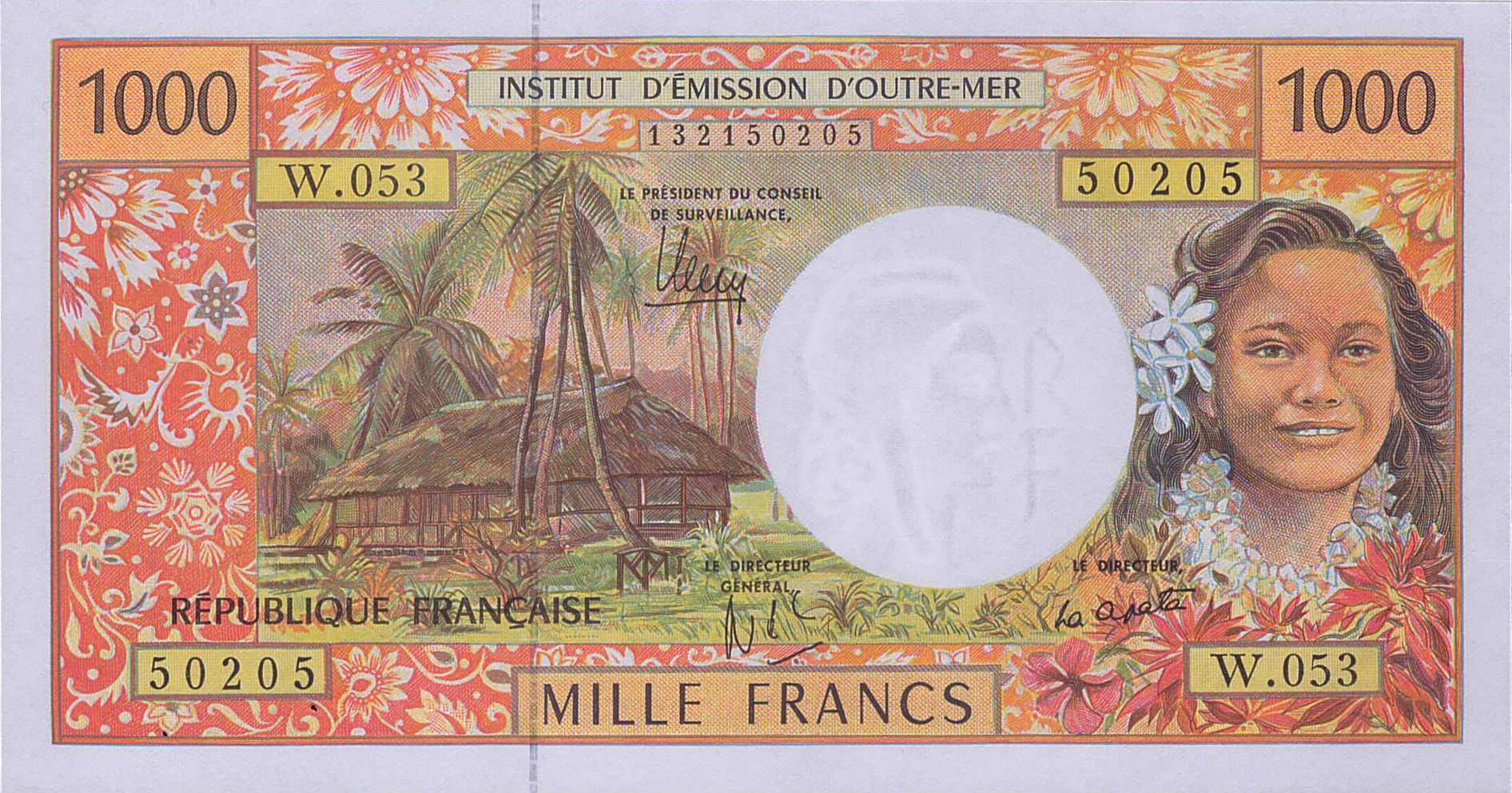 French Pacific Territories 1000 1992 UNC P-2/m